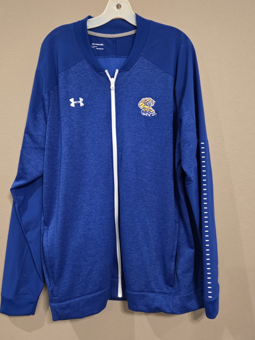 Under Armour Blue Full-Zip Athletic Jacket with Team Patch